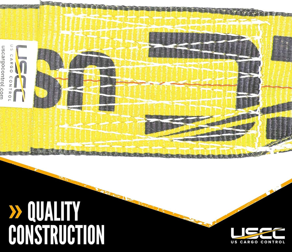 4 Inch x 20 Foot Yellow Ratchet Strap with Flat Hooks 2 Pack W88173