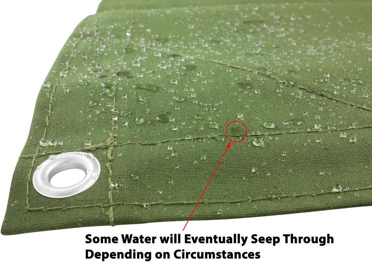 Green Canvas Tarp 12oz Heavy Duty Water Resistant 10' x 16' Pack of 2 I38401