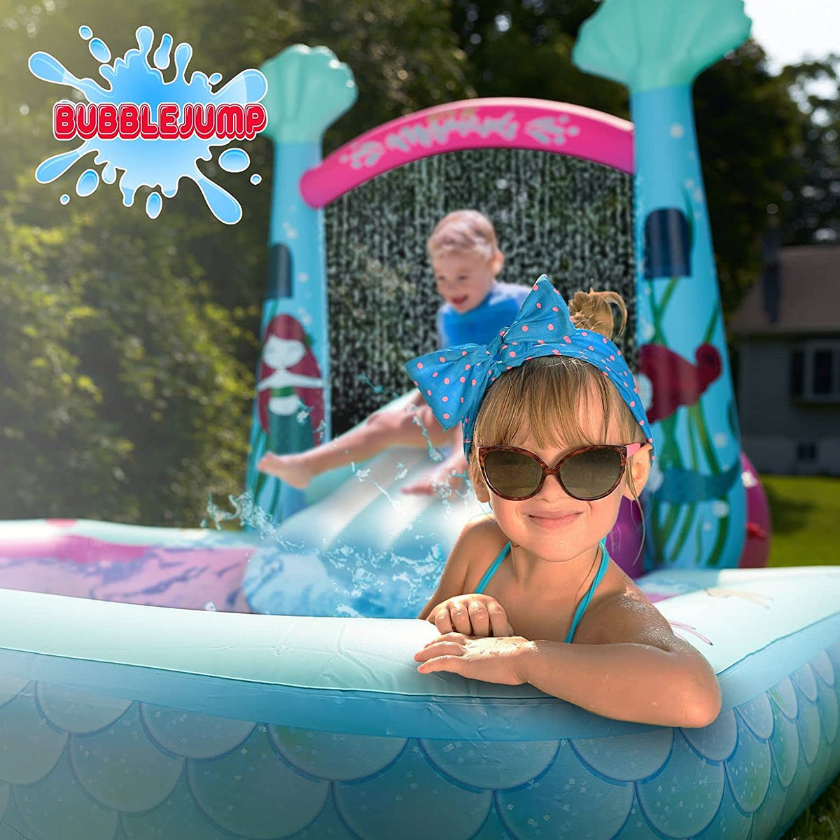 Water Slip and Slide for Kids Pool, Swimming Pool for Kids 3-10, Blow Up Baby Pool with Slide for Toddlers Age 1-3, Kiddie Pool C937