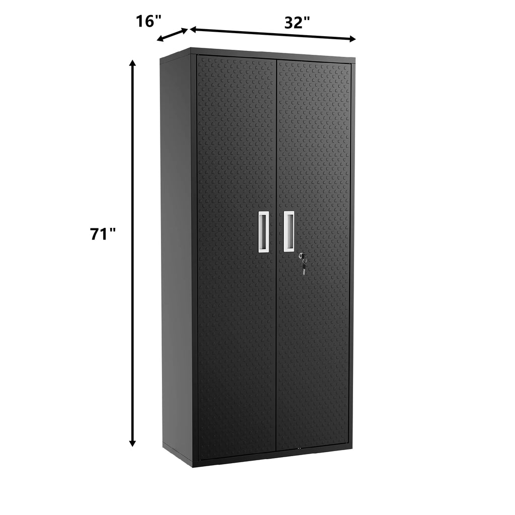 Tall Metal Storage Garage Cabinets with Locking Doors and 4 Adjustable Shelves S357741