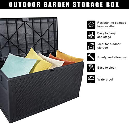Brown 51 Gallon Waterproof Deck Storage Box M625699