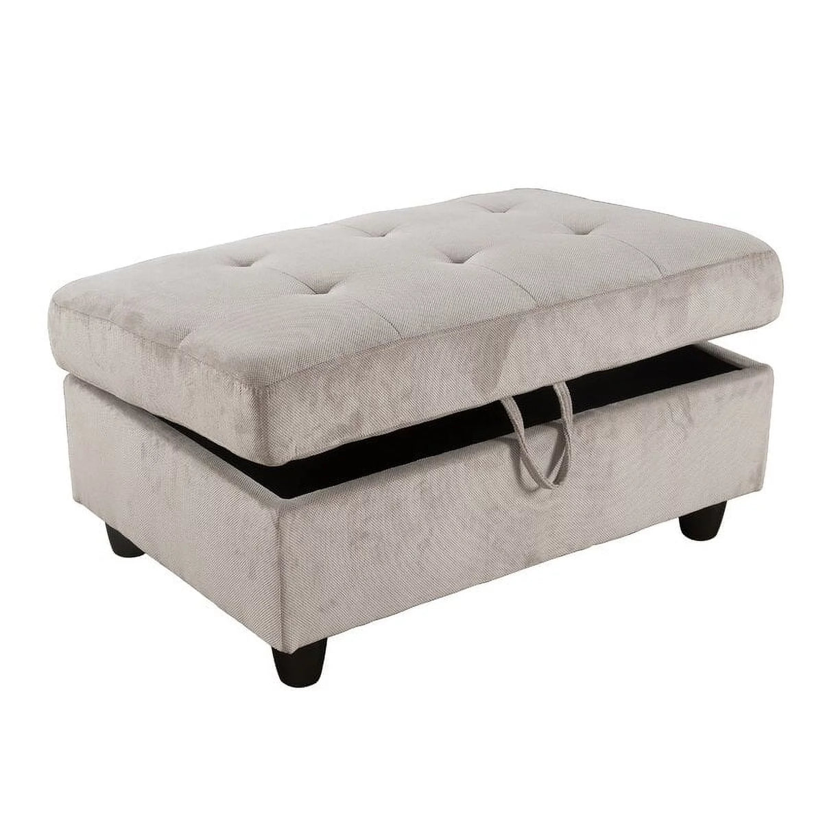 Gray Left Hand Facing Sectional with Ottoman G450503