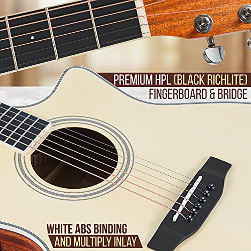 4/4 Full Size Acoustic-Electric Guitar Kit with 4-Band EQ, Spruce Mahogany R54491