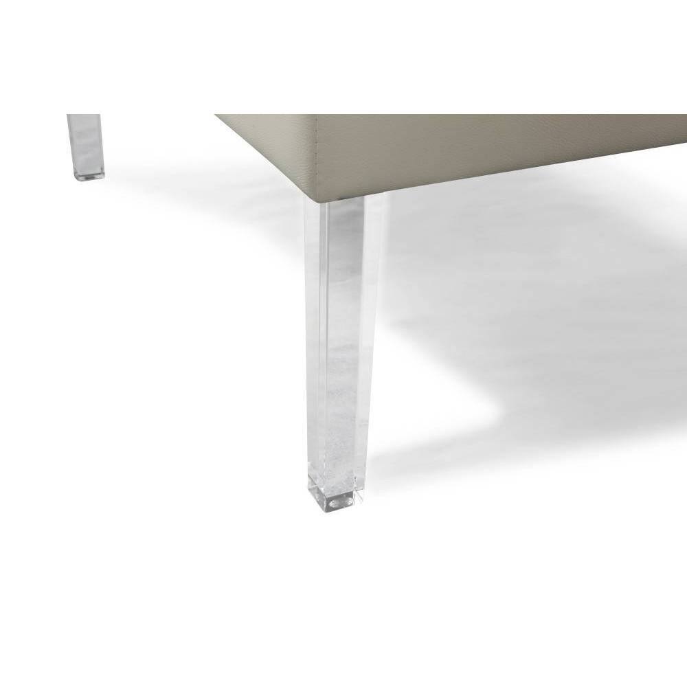 White PU Button Tufted Square Ottoman H1307