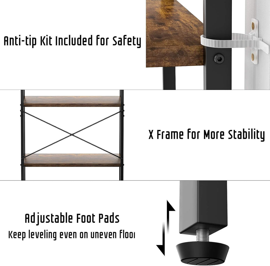 4-Tier Wood Ladder Shelf Bookcase Q37878