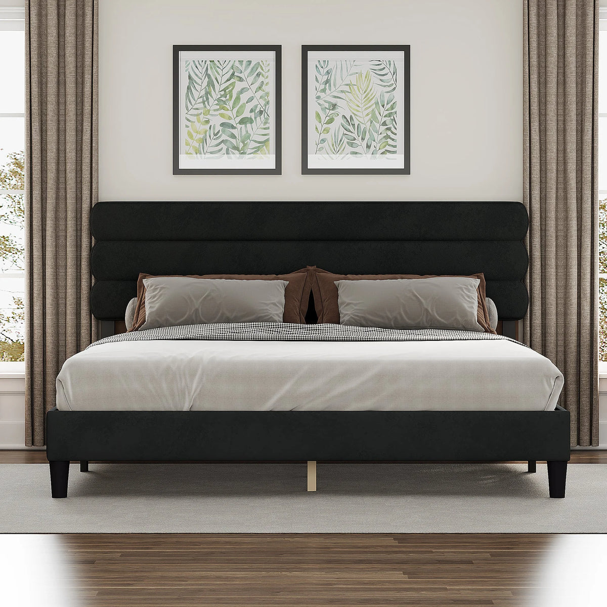King Size Dark Gray Bed Frame K56176