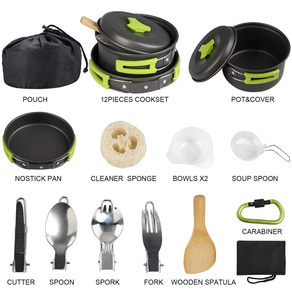 15 Pc Non Stick Outdoor Cookware Set W7276