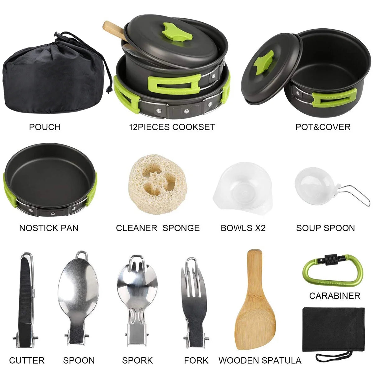 15 Pc Non Stick Outdoor Cookware Set W7276