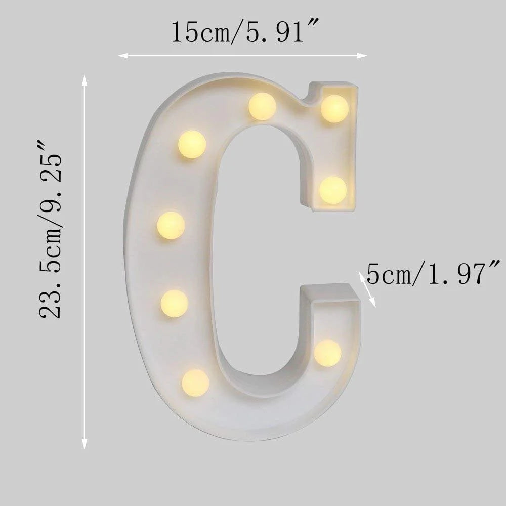Light up Letter LED Alphabet Number Symbol Plastic Decoration O3921