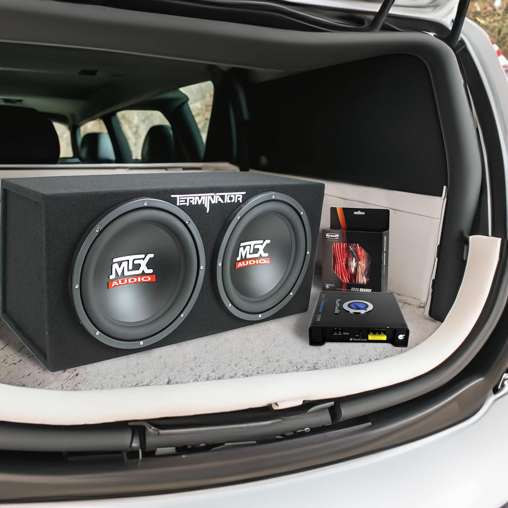 12" 1200 Watt 4 Ohm Dual Loaded Car Audio Subwoofer Package with Sub Enclosure B926