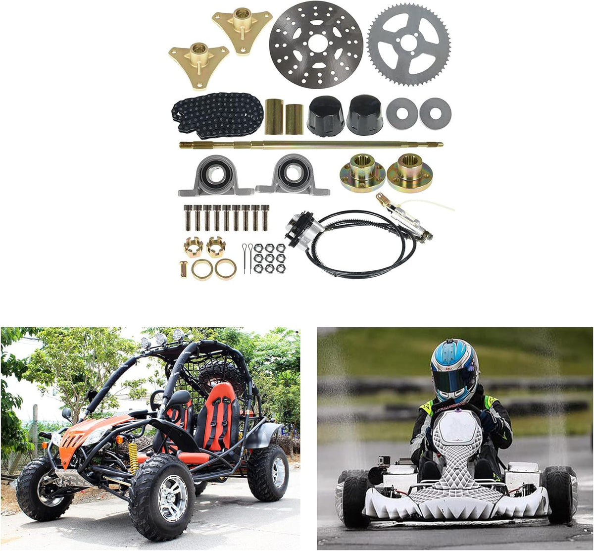 Rear Live Axle Kit Brake Assembly for Drift Trike Go Kart P94171