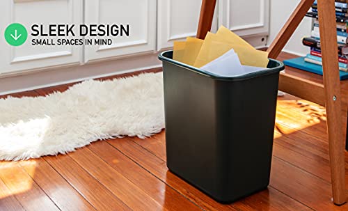 7 Gallon Space Saving Trash Wastebasket, Black (Pack of 12) L49096