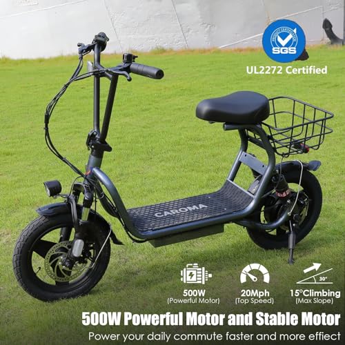 500W/800W/1200W Electric Scooter with Seat, 14" Fat Tire, Foldable Electric Scooter E80927
