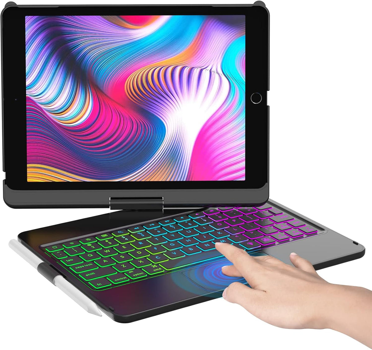 10 Color Backlit 360 Rotatable Keyboard Case N702