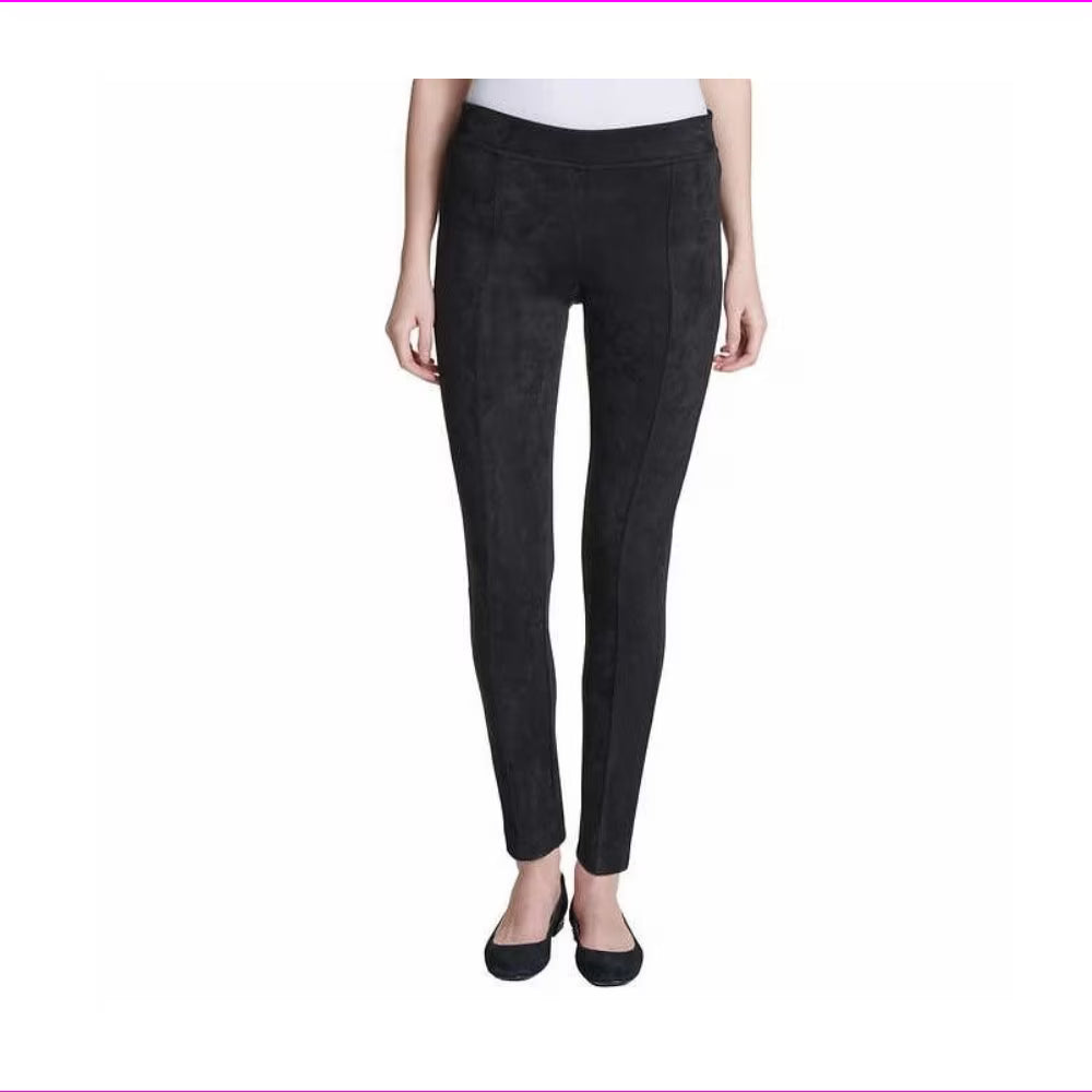 Black Mid Rise Slim Fit Pull On Pants E52073