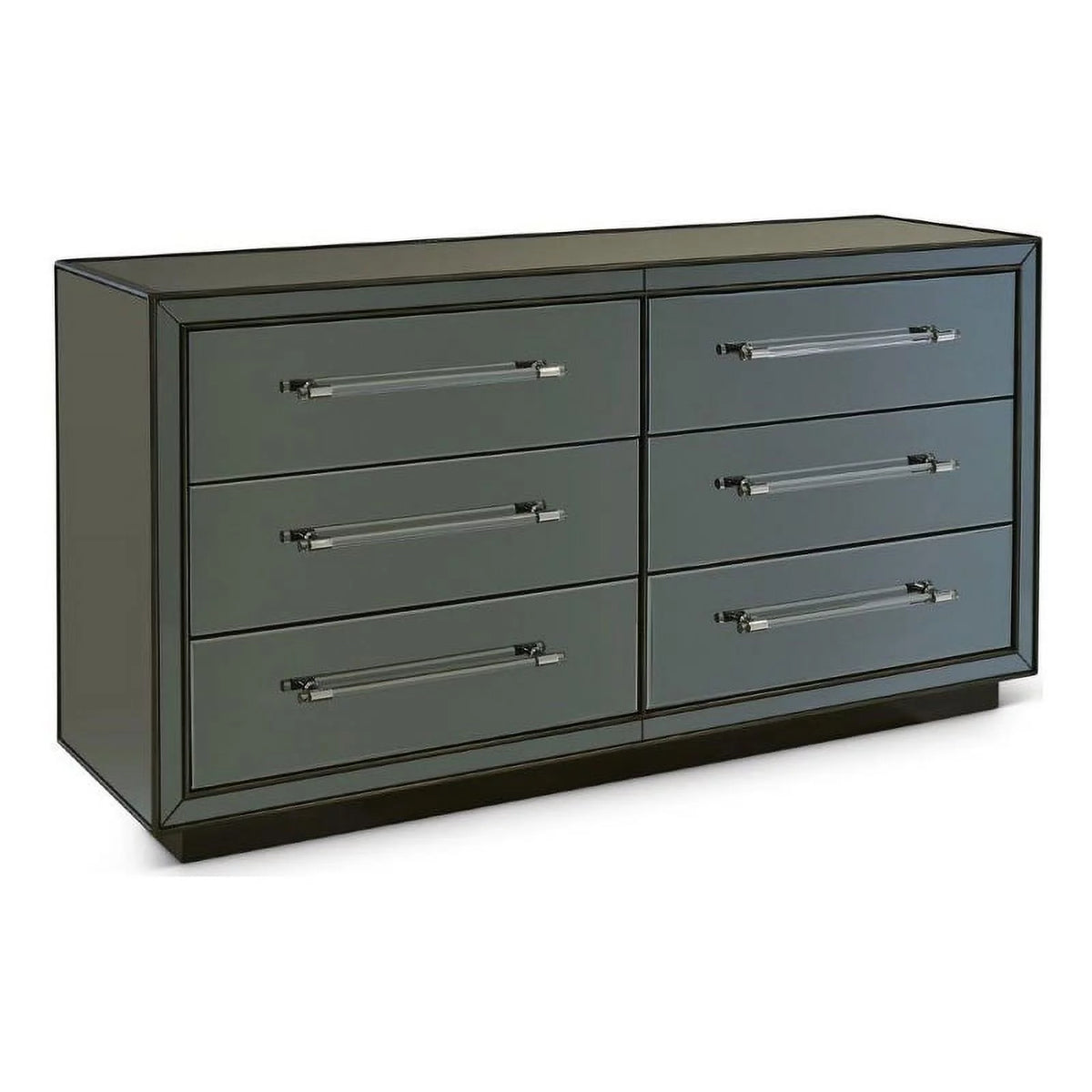 Gray Wood Dresser with Mirror L191488