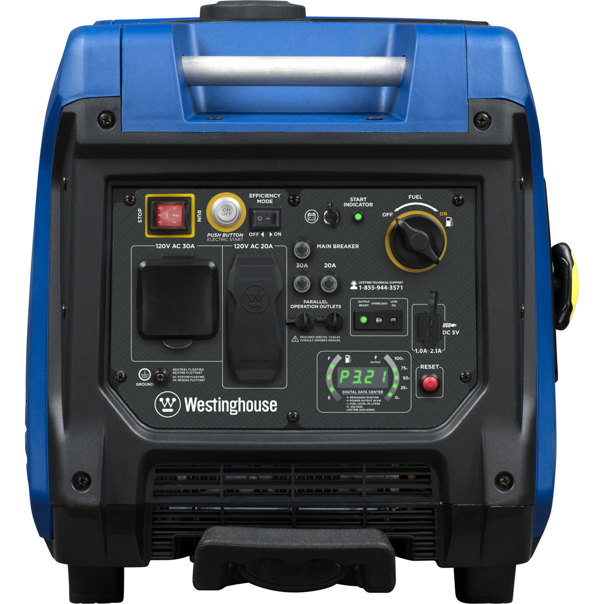 5000 Peak Watt Gas Powered Portable Inverter Generator with Electric Start C580