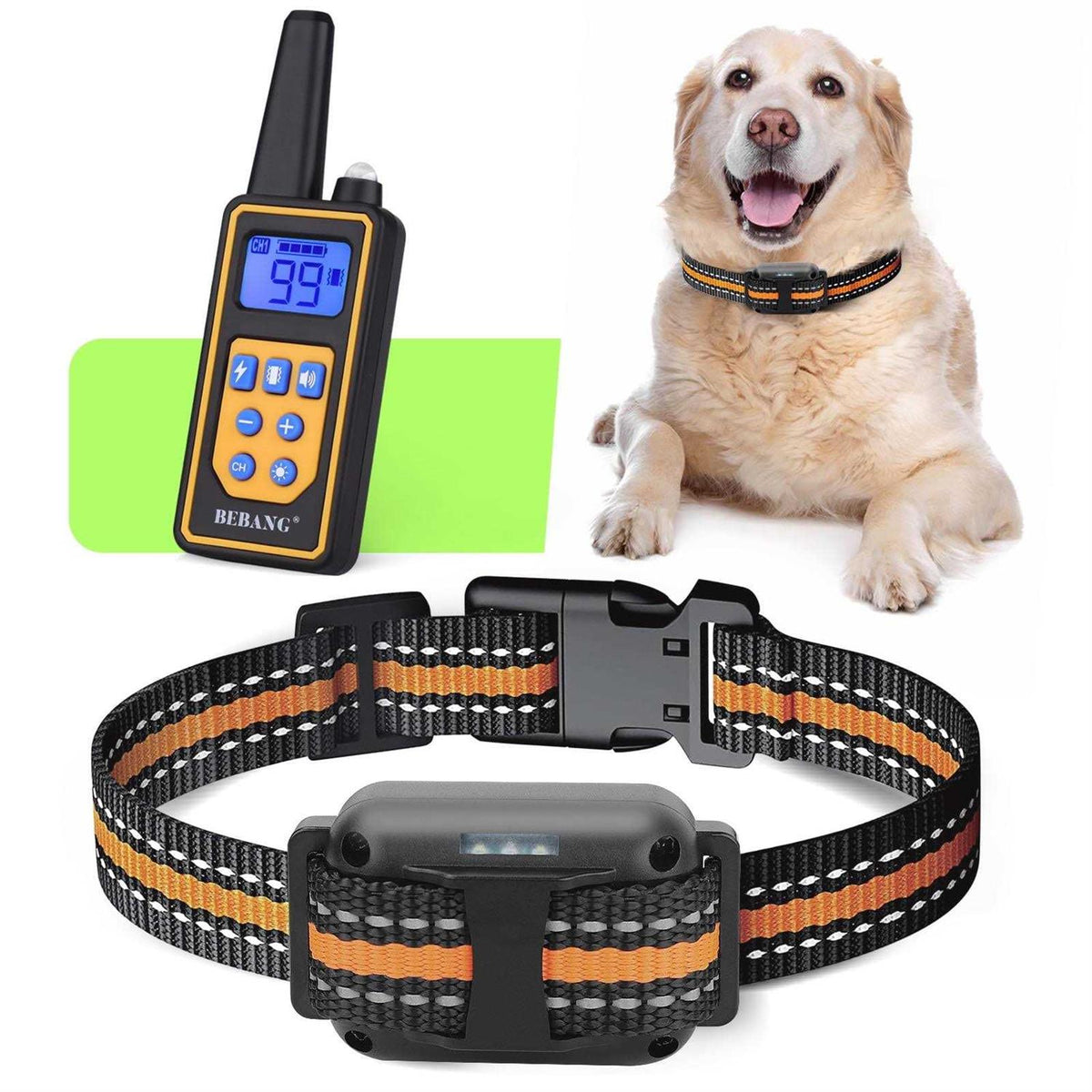 2600FT Dog Training Collar with Remote 3 Modes Beep Vibration Shock N8614