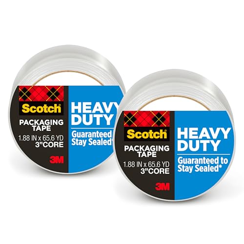 Clear Heavy Duty Packaging Tape, 1.88" x 65.6 yd, 3" Core, 1 Roll (Pack of 2) W922177