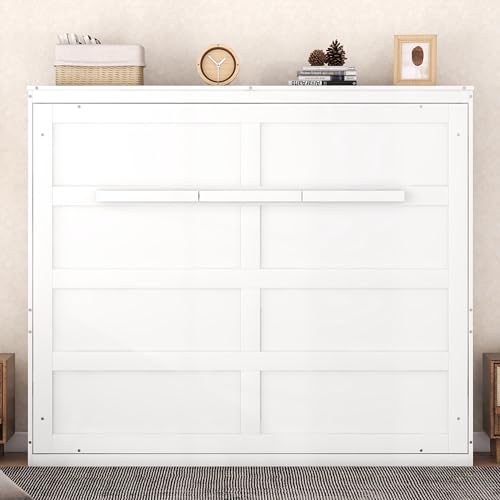 Gray Queen Solid Wood Murphy Cabinet Bed Z3508