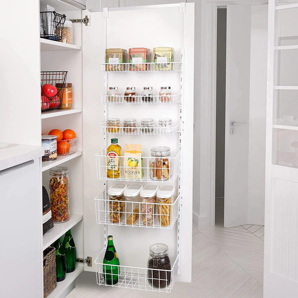 Over the Door Pantry Organizer Rack with 6 Adjustable Steel Shelves C765
