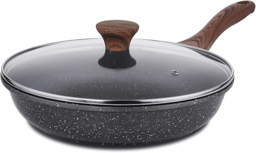 Nonstick Ceramic Frying Pan Skillet with Lid, 12.5 Inch U210