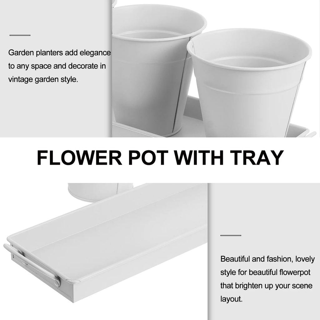 9 pcs Garden Flower Pot with 1pc Tray G830937