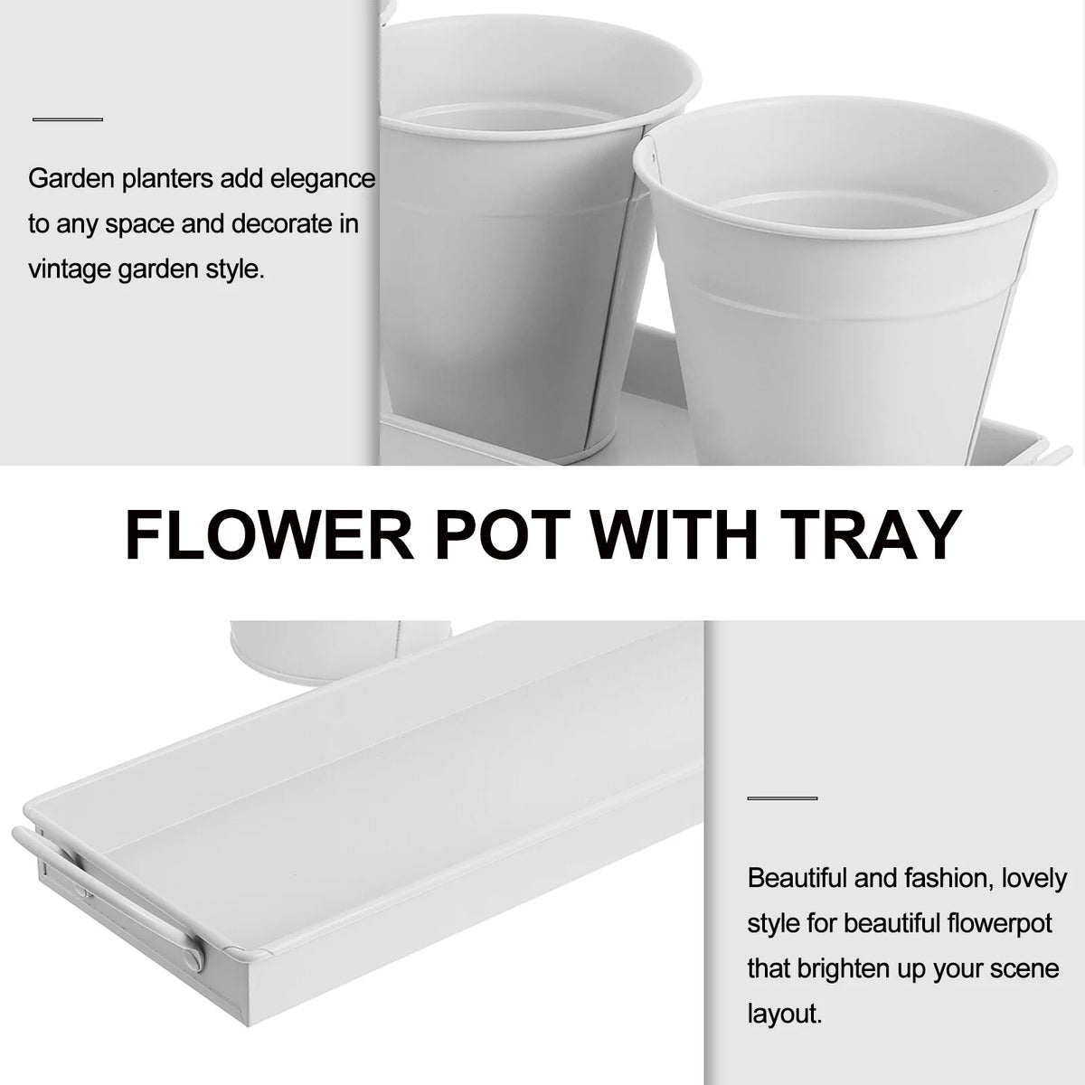 9 pcs Garden Flower Pot with 1pc Tray G830937