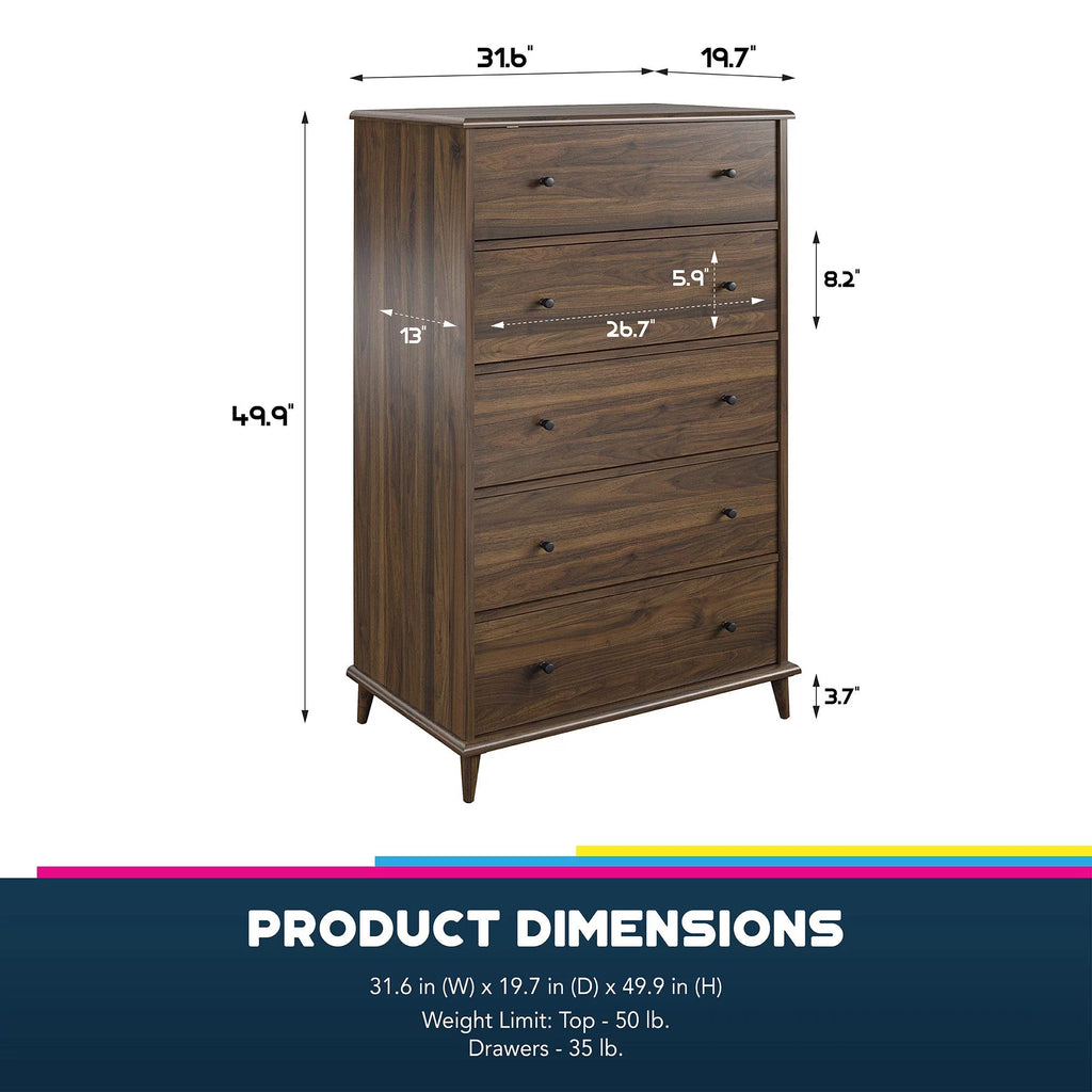 Ivory Oak 5-Drawer Dresser M63018
