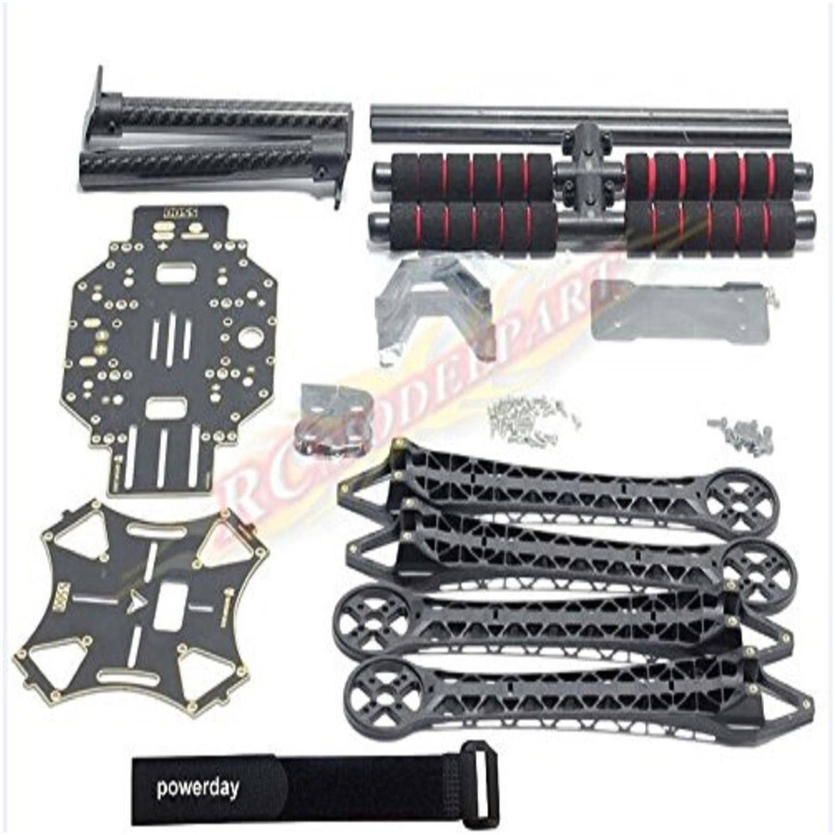 Quadcopter Fuselage Frame Kit PCB Version with Carbon Fiber Landing Gear Skid S8966