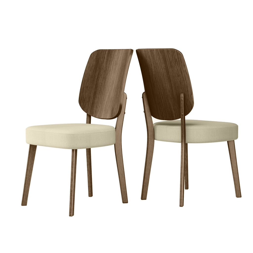 Oatmeal Linen Armless Side Chairs Set of 2 A25297