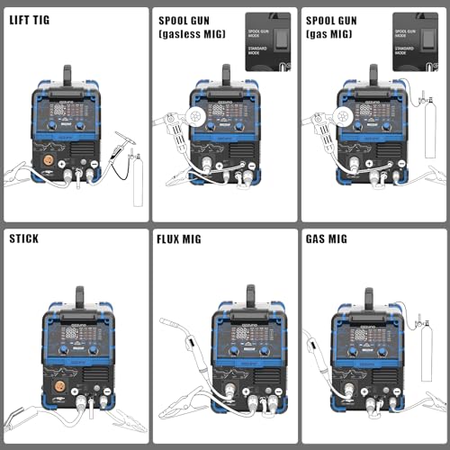 200A MIG Welder, 110V/220V Dual Voltage, 4 in 1 MIG/TIG/Stick ARC Welder A66977