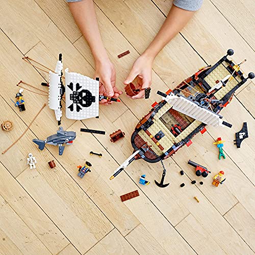 LEGO Creator 3 in 1 Pirate Ship Building Set, 4 Minifigures, Shark Toy, Ages 9+ W963312