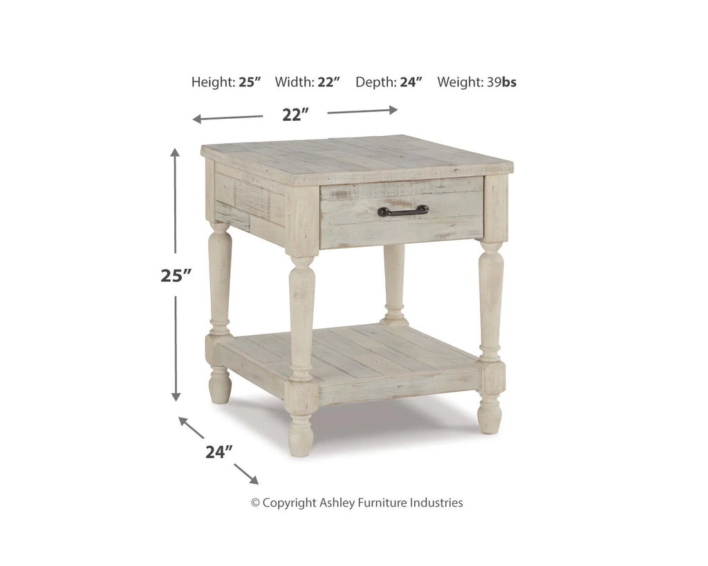Whitewash End Table Q5189