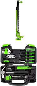 39-Piece Home Hand Tool Kit and 48-Inch Heavy Duty Farm Jack T142