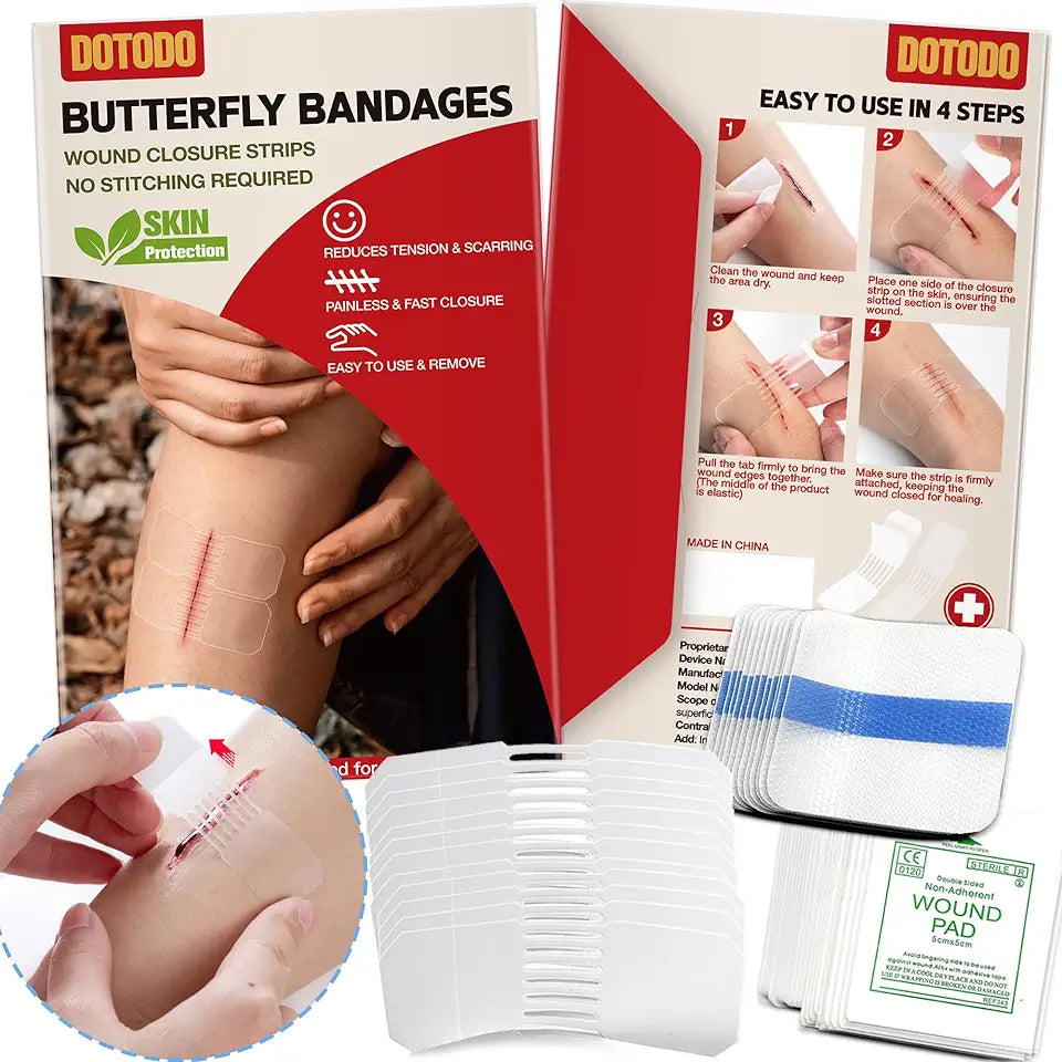 Butterfly Bandages Emergency Wound Closure 12PCS Transparent J56801