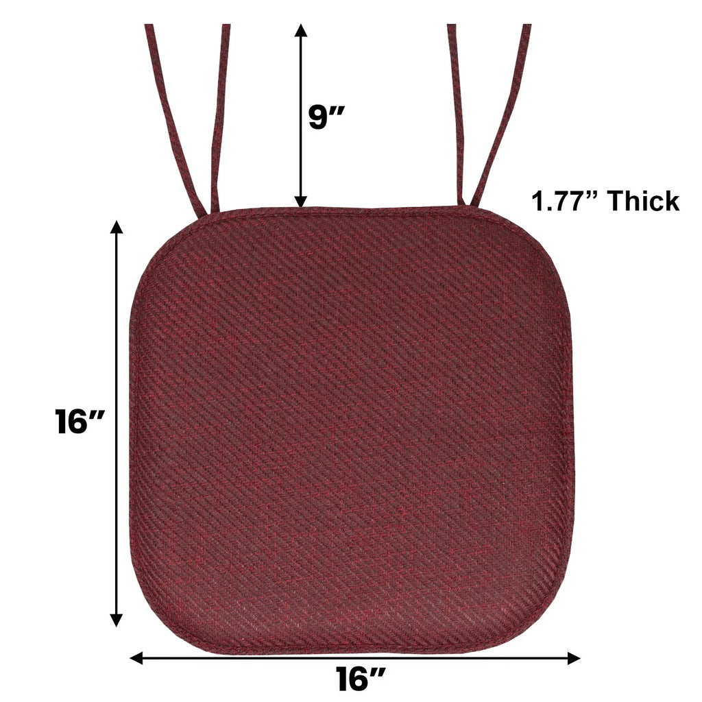 Burgundy Herringbone Memory Foam Chair Pad 6 Pack U19553
