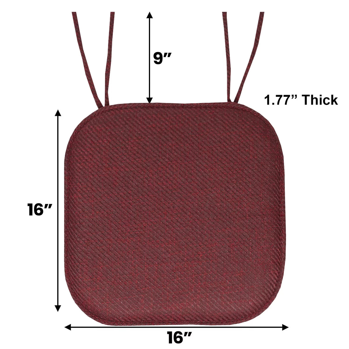 Burgundy Herringbone Memory Foam Chair Pad 6 Pack U19553