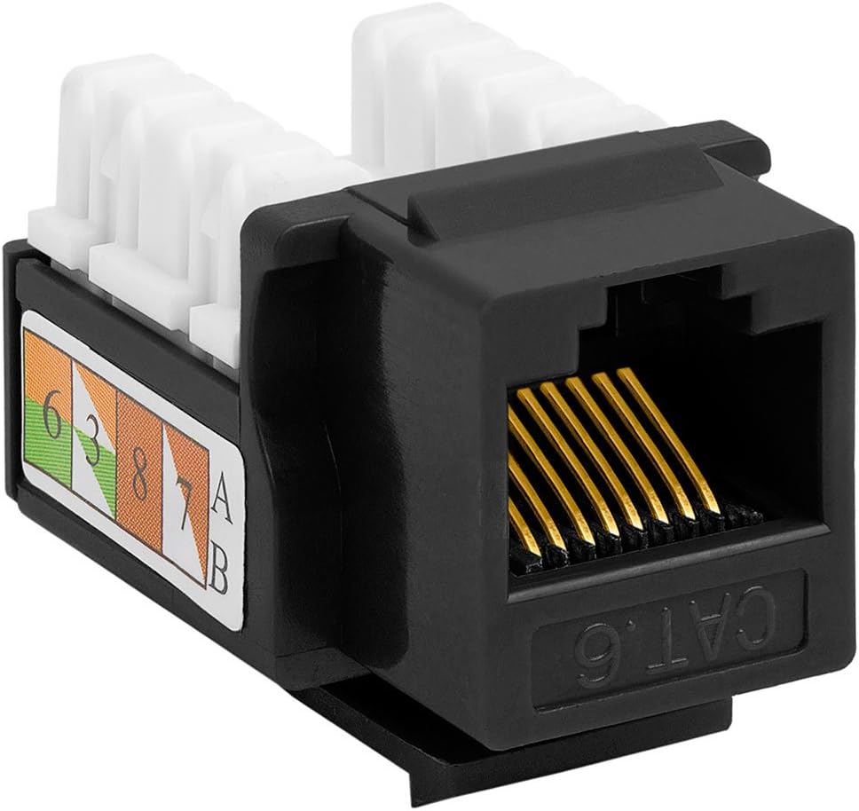 Cat5e Punch Down Keystone Jack RJ45 Female Adapter Blue Pack of 2 D561