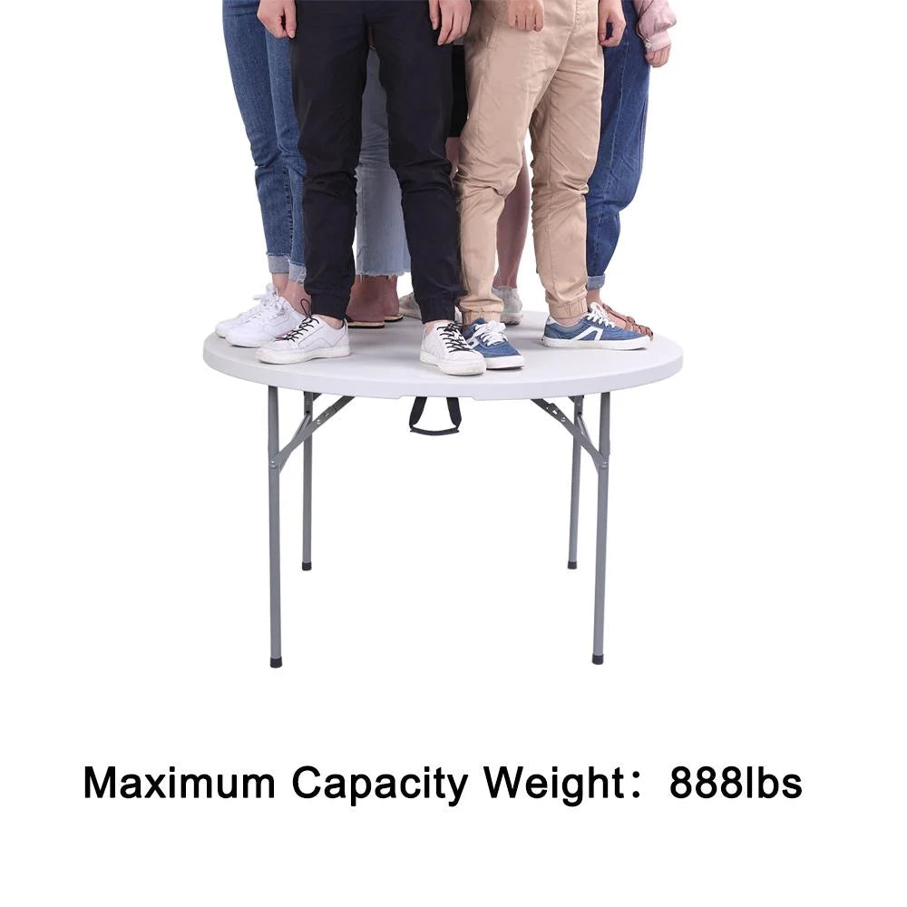 48" Round White Folding Plastic Table O541528