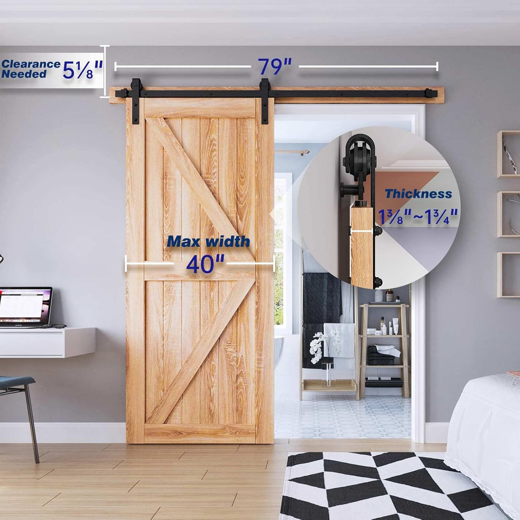 6.6 FT Heavy Duty Sliding Barn Door Hardware Track Kit Z3454
