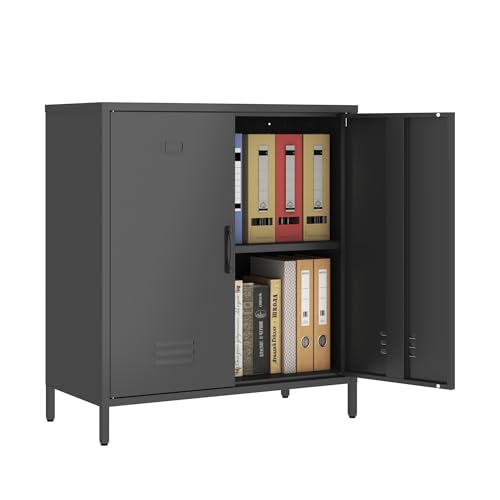 Black 2 Door Metal Storage Cabinet X29716