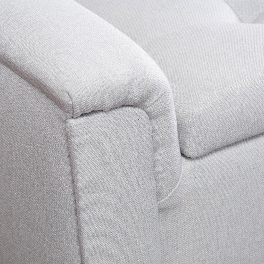 Tufted Fabric Armed Storage Ottoman Bench H514779
