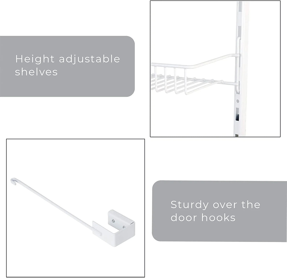 Over the Door Pantry Organizer Rack with 6 Adjustable Steel Shelves C765