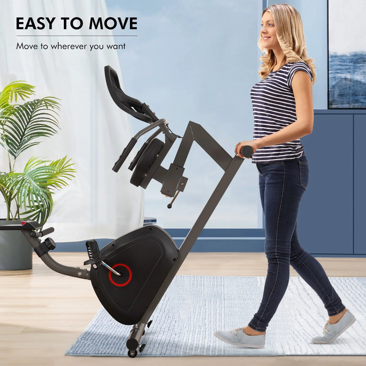 Recumbent Exercise Bike 8 Levels Quiet F4894