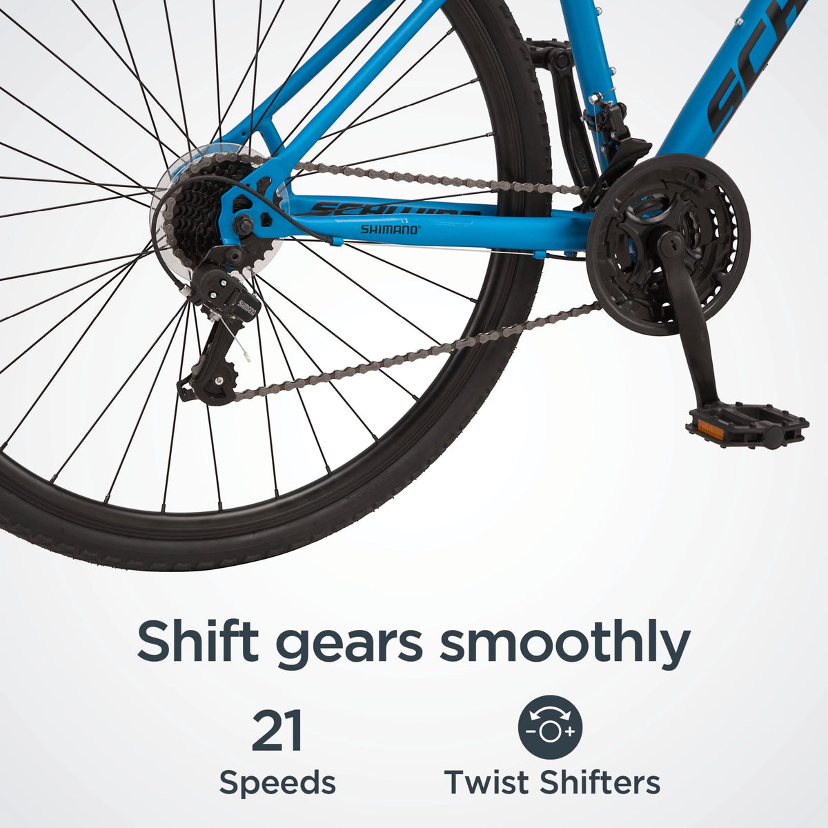 Blue 21 Speeds 700c Wheels Hybrid Bike W968