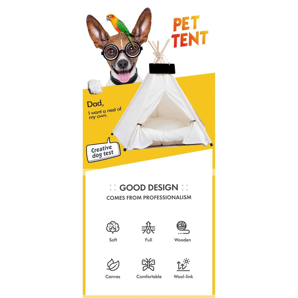 Pet Teepee Dog & Puppy Cat Bed with Thick Cushion D157058