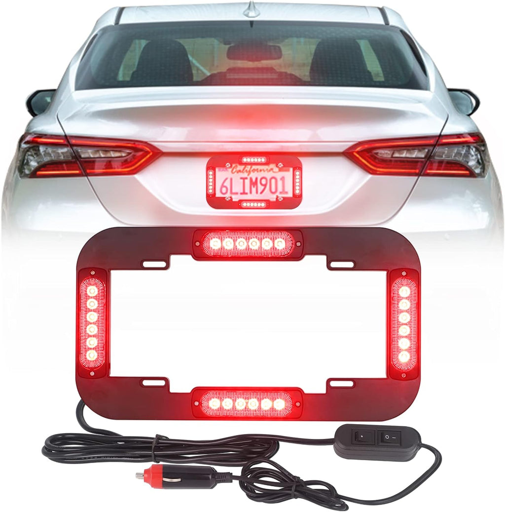 Red and Blue 13.5 inch 24 LED License Plate Strobe Lights Pack of 2 N673373