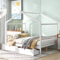White Full Size Platform Bed with Two Drawers C995