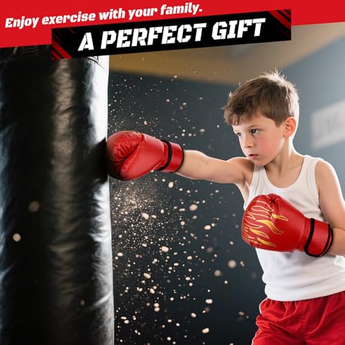 4-in-1 Kids Boxing Gloves and Punching Mitts Set with Hand Wraps E8739